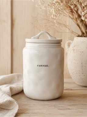 Rae Dunn Coffee Canister Typewriter Font Farmhouse Kitchen Home Decor